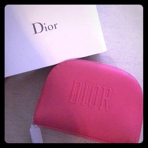 Dior pink cosmetic bag
